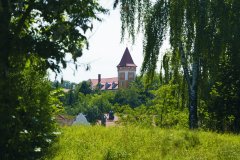 Grossansicht in neuem Fenster: Storchenturm von der Isar aus