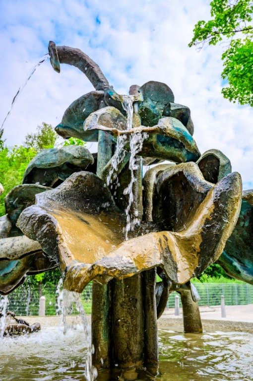 Brunnen am Eisstadtion - Lotusblätter